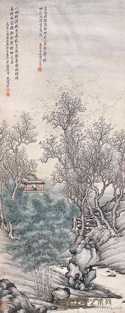 曹光父 小阁临溪图 镜心 105×42.5cm
